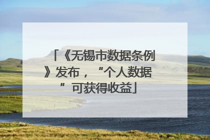 《无锡市数据条例》发布，“个人数据”可获得收益