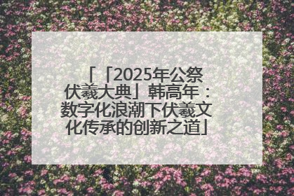 「2025年公祭伏羲大典」韩高年：数字化浪潮下伏羲文化传承的创新之道
