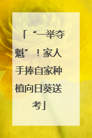 “一举夺魁”！家人手捧自家种植向日葵送考