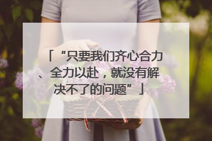“只要我们齐心合力、全力以赴，就没有解决不了的问题”
