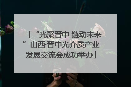 “光聚晋中 链动未来”山西·晋中光介质产业发展交流会成功举办