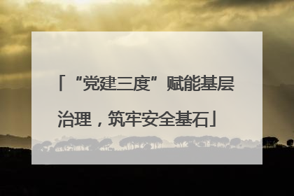 “党建三度”赋能基层治理,筑牢安全基石