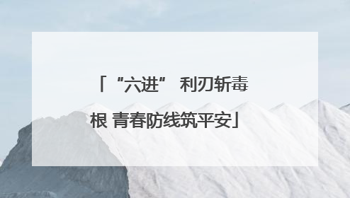 “六进” 利刃斩毒根 青春防线筑平安