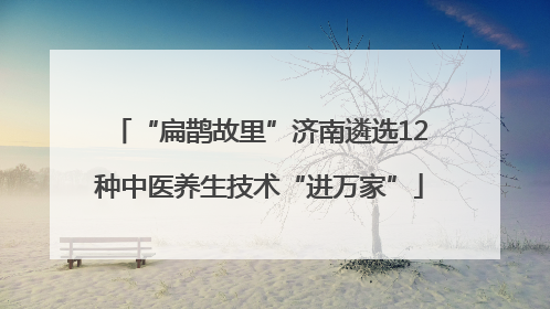 “扁鹊故里”济南遴选12种中医养生技术“进万家”