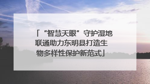 “智慧天眼”守护湿地 联通助力东明县打造生物多样性保护新范式
