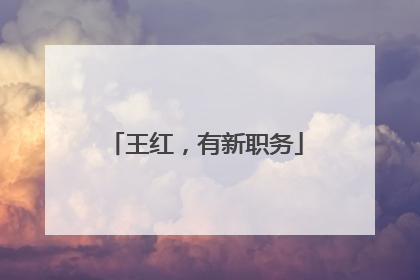 王红，有新职务