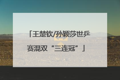 王楚钦/孙颖莎世乒赛混双“三连冠”