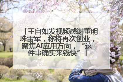 王自如发视频感谢董明珠雷军，称将再次创业，聚焦AI应用方向，“这件事确实来钱快”