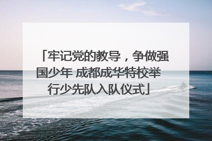 牢记党的教导，争做强国少年 成都成华特校举行少先队入队仪式