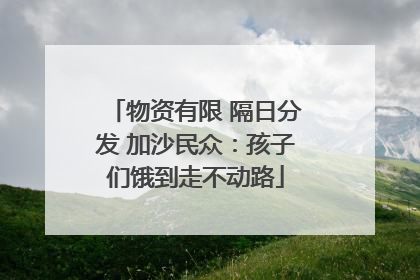 物资有限 隔日分发 加沙民众：孩子们饿到走不动路