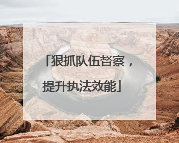 狠抓队伍督察，提升执法效能