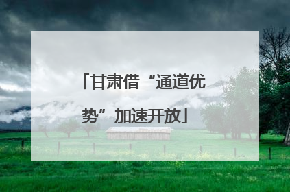 甘肃借“通道优势”加速开放