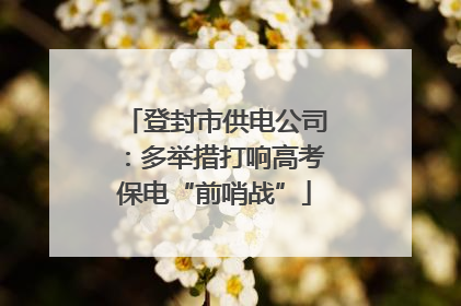 登封市供电公司：多举措打响高考保电“前哨战”