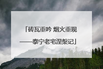 砖瓦重吟 烟火重现——泰宁老宅涅槃记