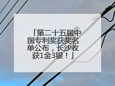 第二十五届中国专利奖获奖名单公布，长沙收获1金3银！