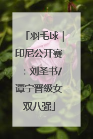 羽毛球｜印尼公开赛：刘圣书/谭宁晋级女双八强