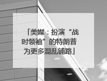 美媒：扮演“战时领袖”的特朗普为更多混乱铺路