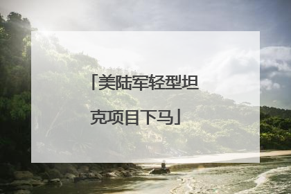 美陆军轻型坦克项目下马