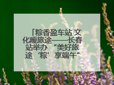 粽香盈车站 文化暖旅途——长春站举办 “美好旅途‘粽’享端午”主题活动