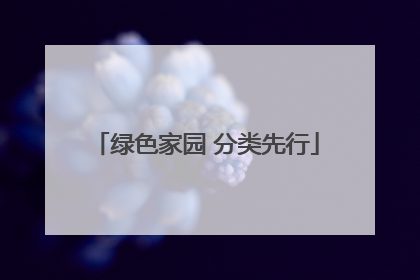 绿色家园 分类先行