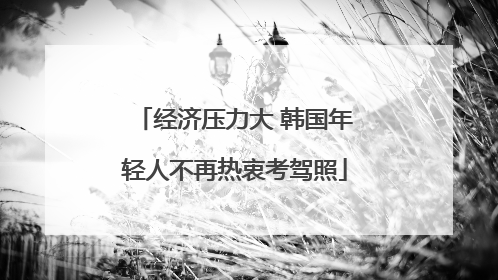 经济压力大 韩国年轻人不再热衷考驾照