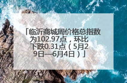 临沂商城周价格总指数为102.97点，环比下跌0.31点（5月29日—6月4日）