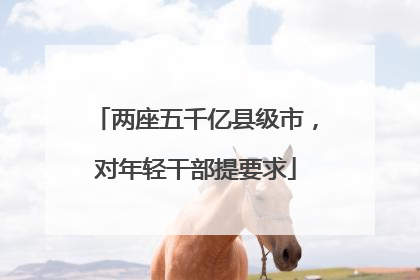 两座五千亿县级市，对年轻干部提要求