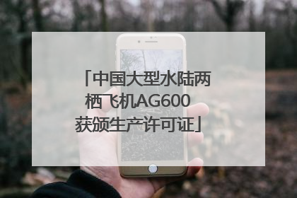 中国大型水陆两栖飞机AG600获颁生产许可证