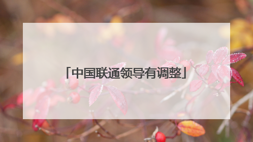 中国联通领导有调整