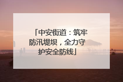 中安街道：筑牢防汛堤坝，全力守护安全防线