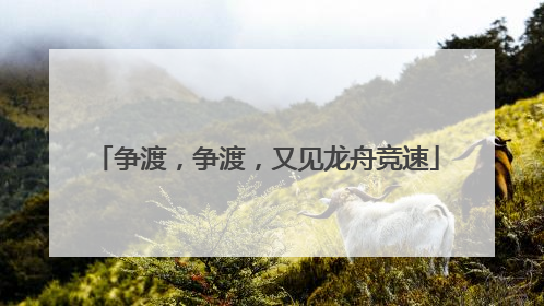 争渡，争渡，又见龙舟竞速