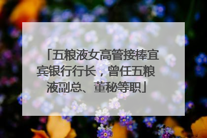 五粮液女高管接棒宜宾银行行长，曾任五粮液副总、董秘等职