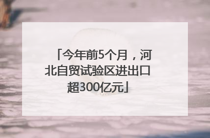 今年前5个月，河北自贸试验区进出口超300亿元