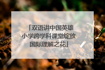 双语讲中国英雄 小学跨学科课堂绽放国际理解之花
