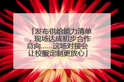 发布供给能力清单，现场达成初步合作意向……这场对接会让校服定制更放心