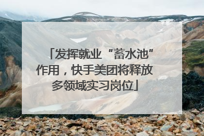 发挥就业“蓄水池”作用，快手美团将释放多领域实习岗位