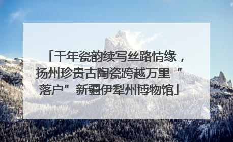 千年瓷韵续写丝路情缘，扬州珍贵古陶瓷跨越万里“落户”新疆伊犁州博物馆