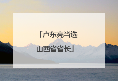 卢东亮当选山西省省长