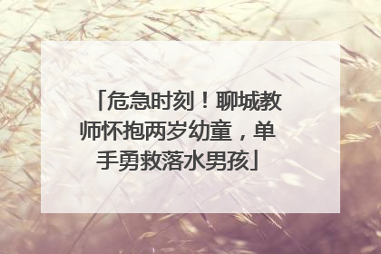 危急时刻！聊城教师怀抱两岁幼童，单手勇救落水男孩
