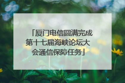 厦门电信圆满完成第十七届海峡论坛大会通信保障任务