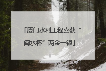 厦门水利工程喜获“闽水杯”两金一银