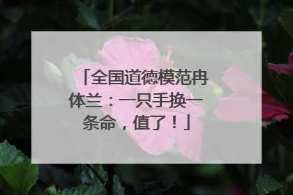 全国道德模范冉体兰：一只手换一条命，值了！