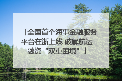 全国首个海事金融服务平台在浙上线 破解航运融资“双重困境”