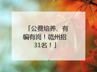 公费培养、有编有岗！赣州招31名！