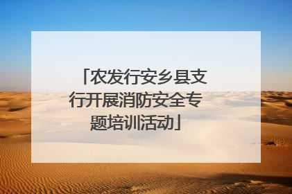 农发行安乡县支行开展消防安全专题培训活动