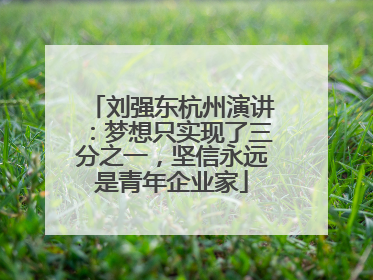 刘强东杭州演讲：梦想只实现了三分之一，坚信永远是青年企业家