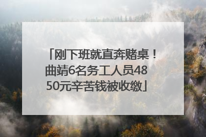 刚下班就直奔赌桌！曲靖6名务工人员4850元辛苦钱被收缴