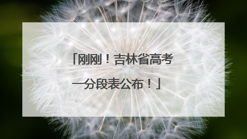 刚刚！吉林省高考一分段表公布！