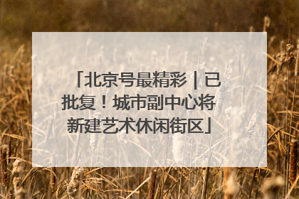 北京号最精彩｜已批复！城市副中心将新建艺术休闲街区