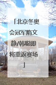 北京冬奥会冠军隋文静/韩聪即将重返赛场